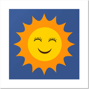 Happy smiling cartoon sun kawaii Posters and Art